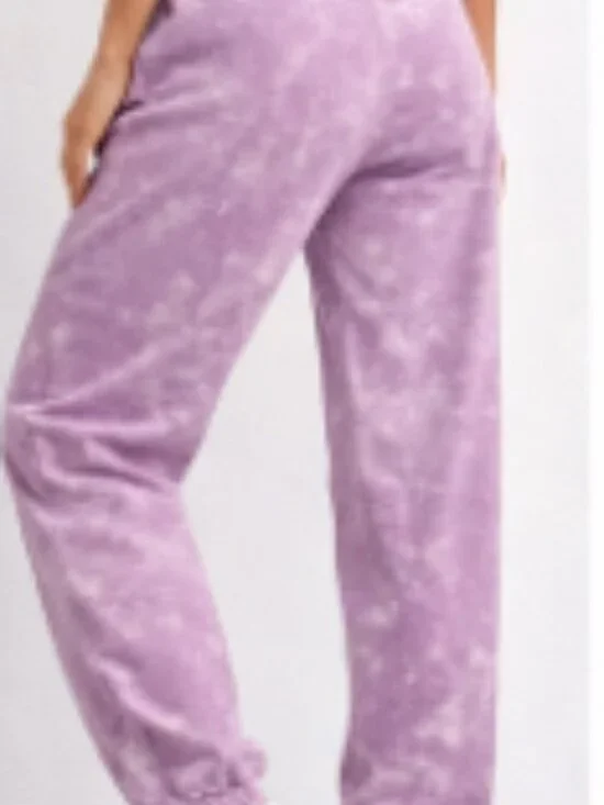 Purple Tie Dye Joggers đź’ś Graphic Sweatpants L | Bloom POP - Picture 7 of 9